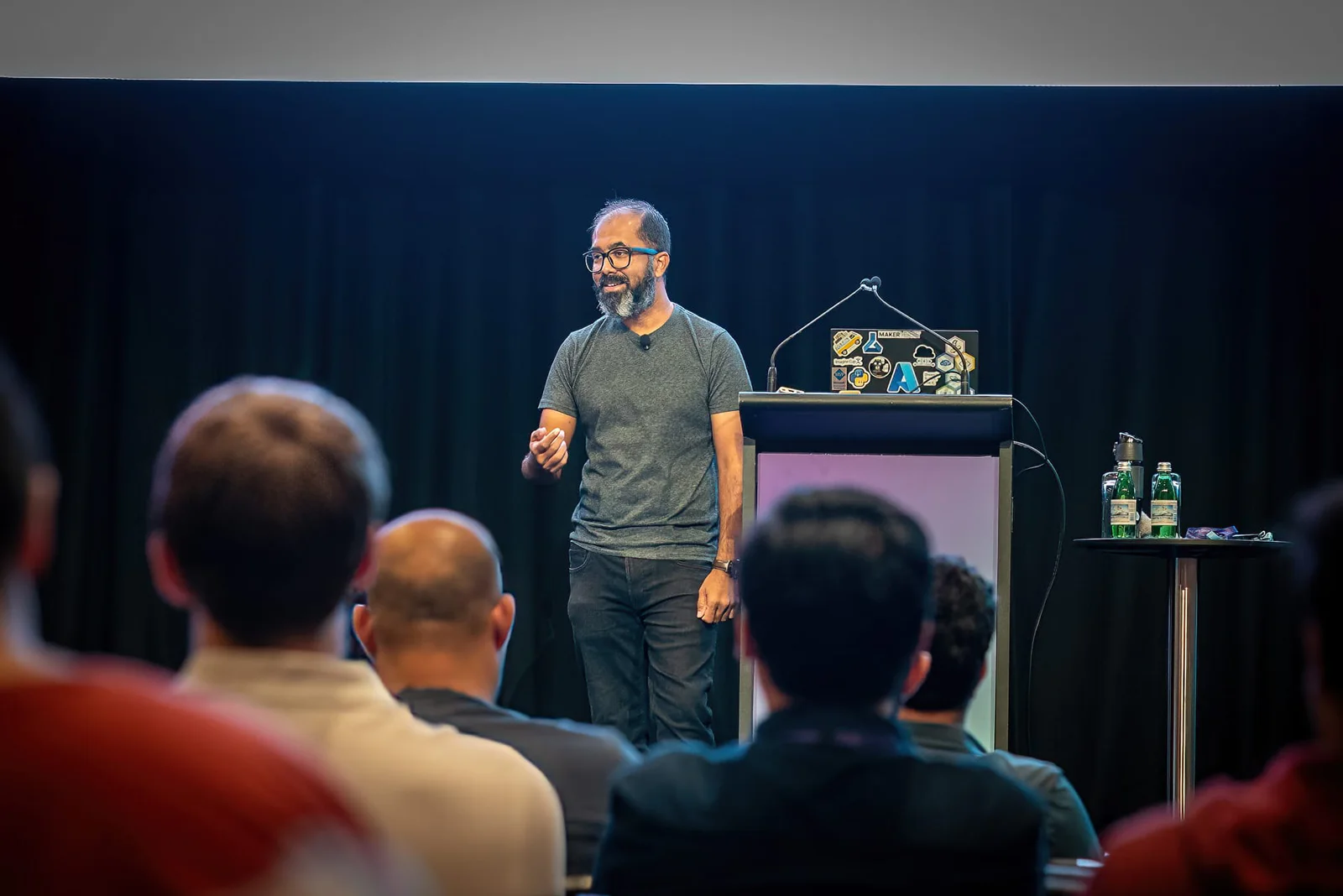Arafat Tehsin speaking to a technical audience